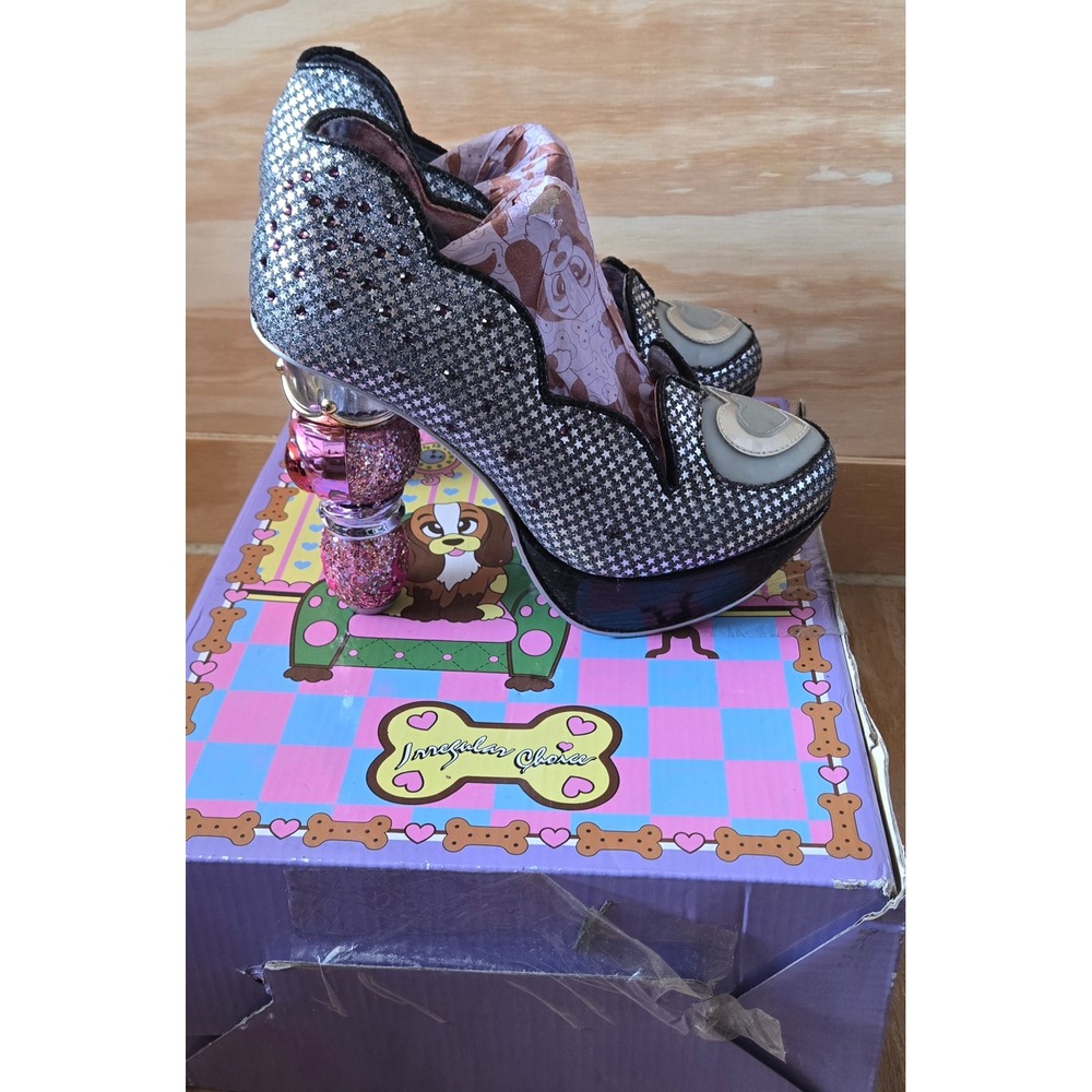 Irregular Choice Disney Lady and the Tramp Paws for Thought Heels Silver Pink 38